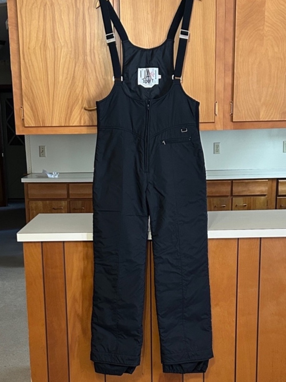 UAI Sport Black Ski Bibs Size 36 L Snow Pants Overalls Waterproof Salopettes - Picture 3 of 17